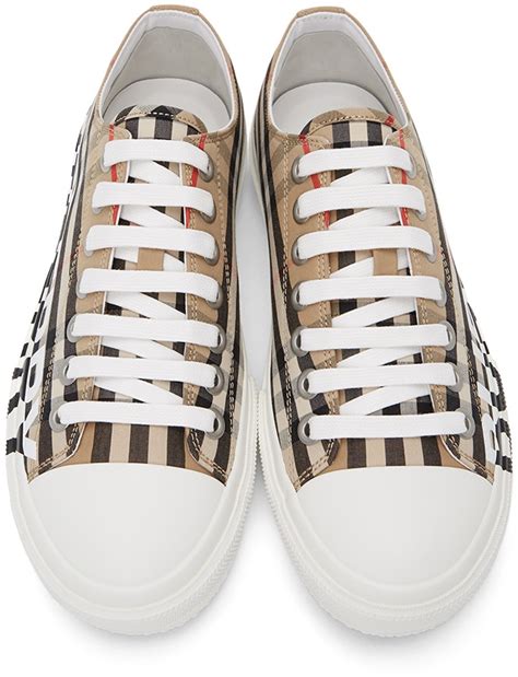 burberry beige logo check larkhall sneakers|Burberry Larkhall Logo Leather Sneakers .